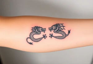 2 dragons symbolizing inner conflict tattoo idea