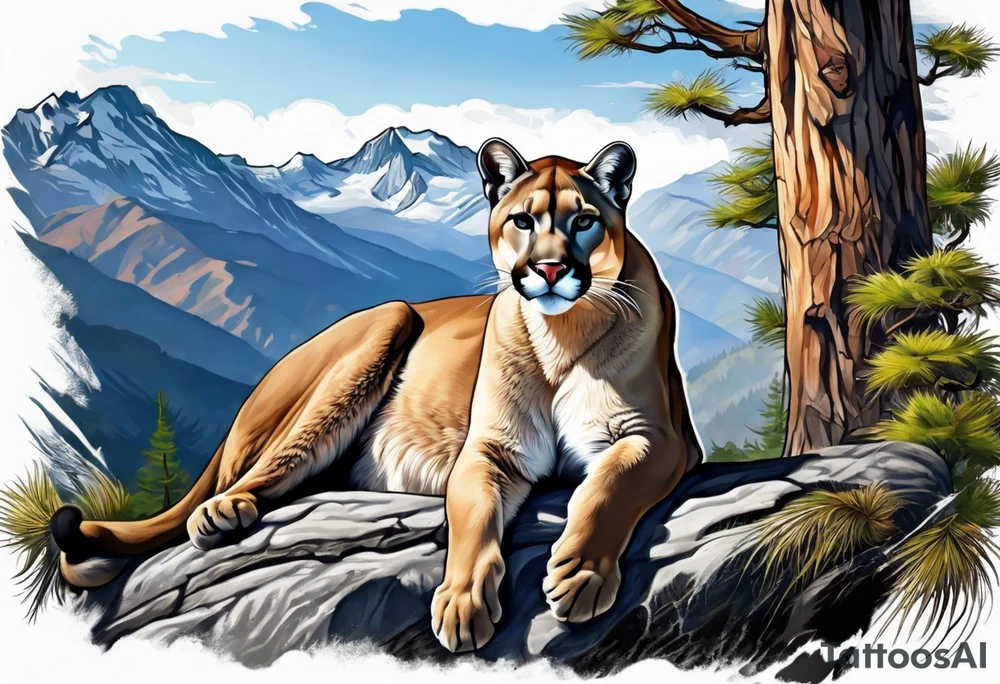 Mountain lion tattoo idea