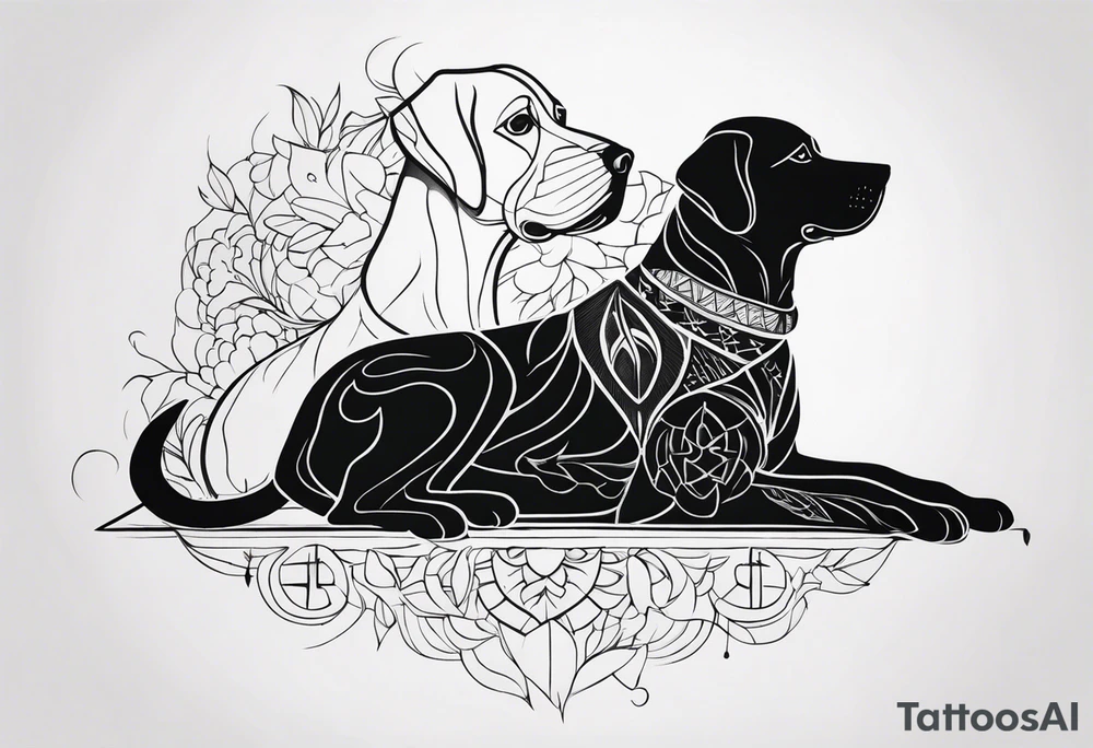 DOG AND PERSON tattoo idea