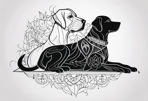 DOG AND PERSON tattoo idea