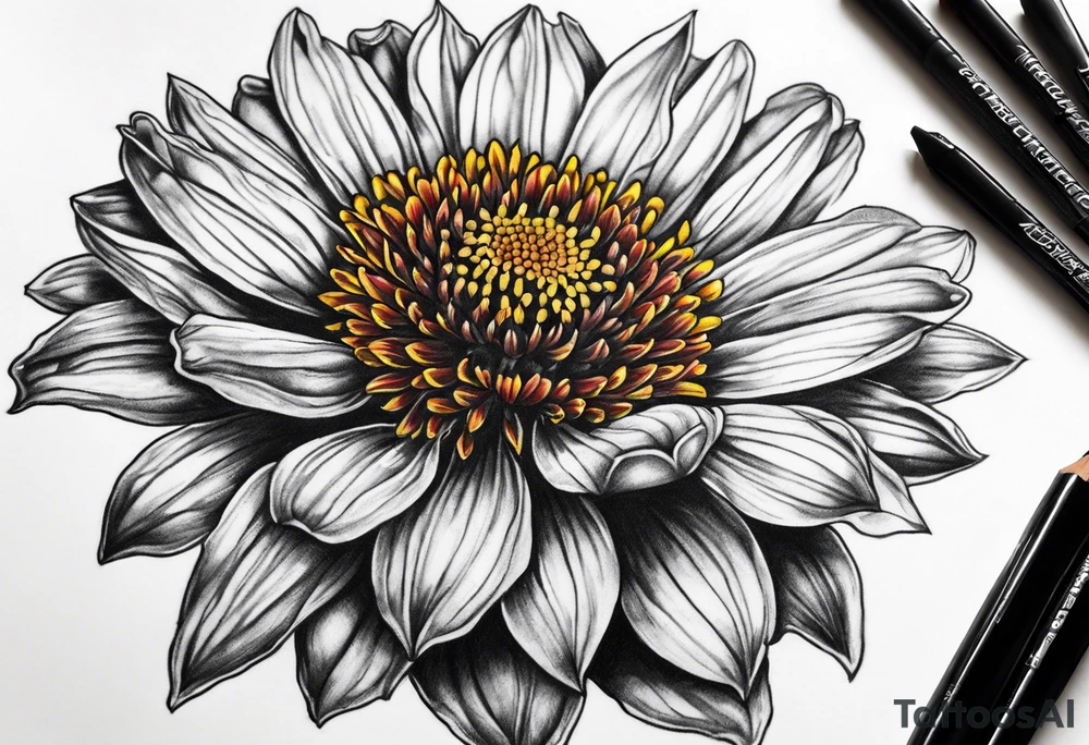 Indian blanket flower tattoo idea