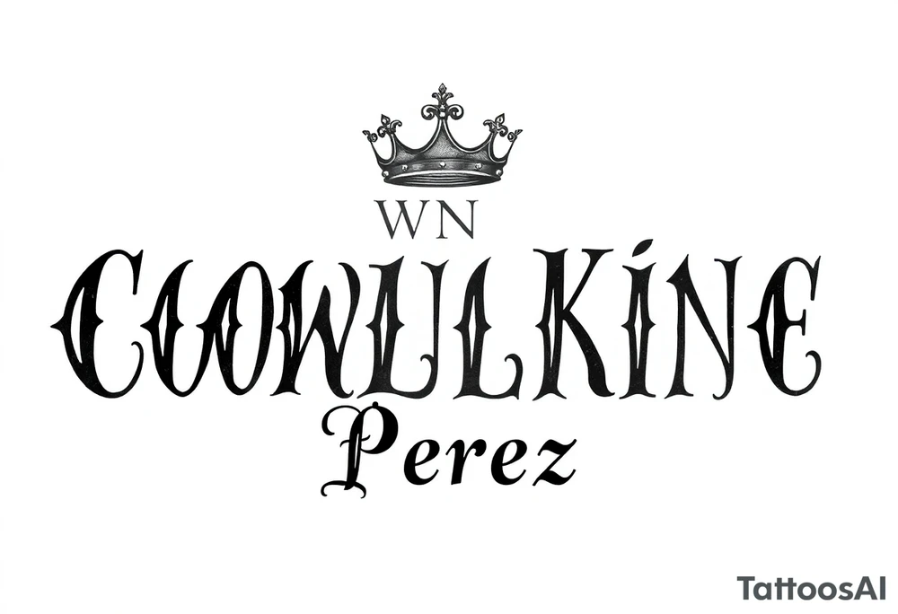 Crown King Corleone Perez tattoo idea