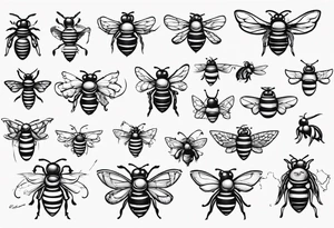 biene in der seiten lage im comic still gezeichnet tattoo idea