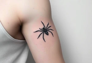 Black widow Spider crawling down sideways with the letter Y on the body of the spider tattoo idea