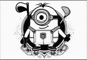 Minions Golf theme shoulder tattoo for men tattoo idea