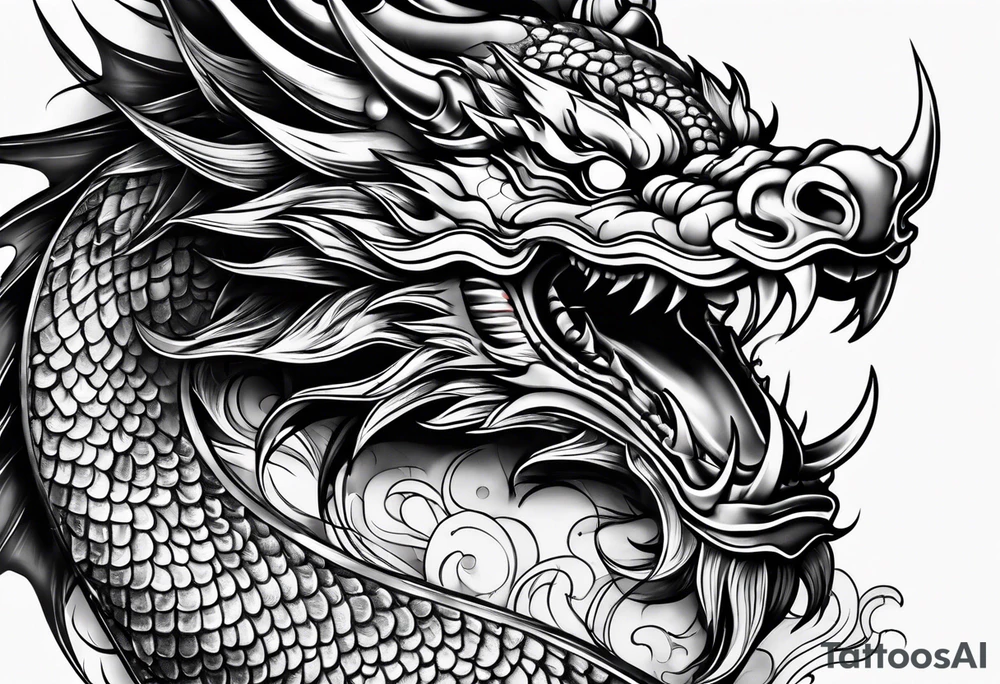 firedragon mask tattoo idea