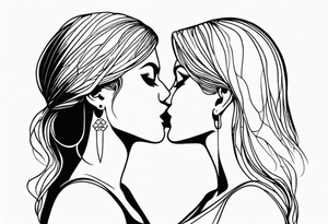 Two person kiss tattoo idea