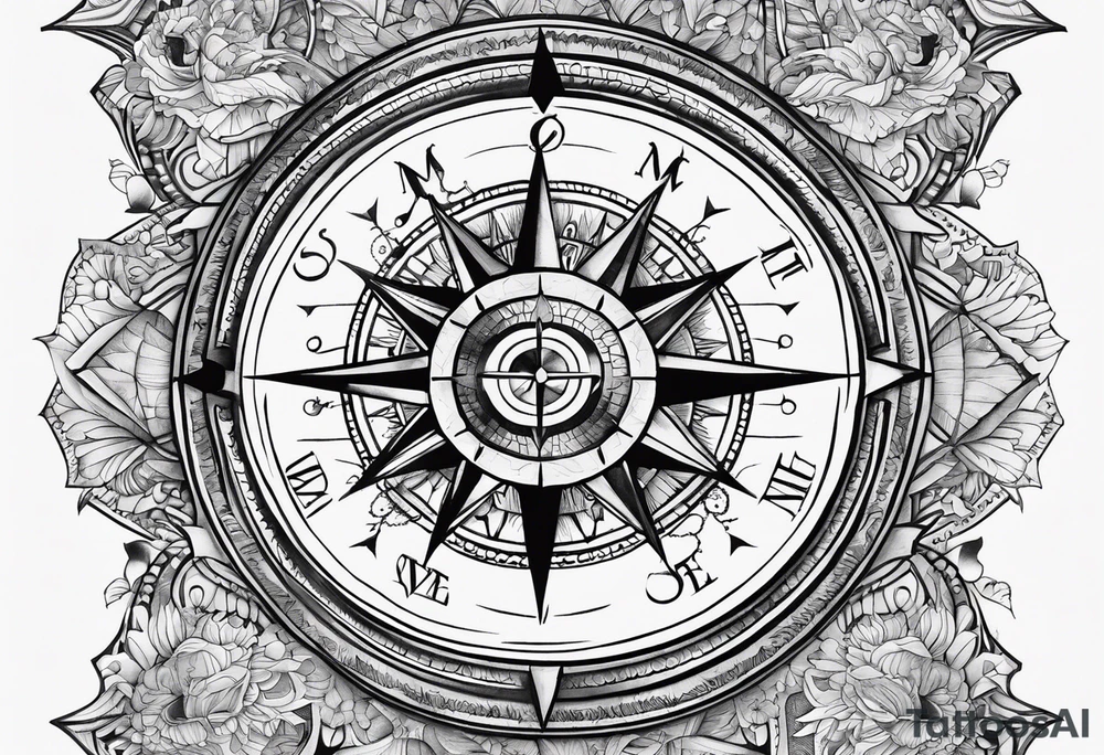 Compass broken tattoo idea