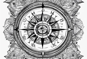 Compass broken tattoo idea