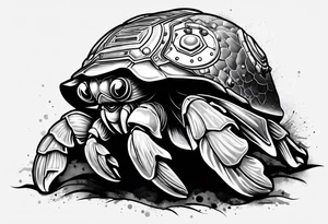 hermit crab wearing a storm trooper helmet tattoo idea