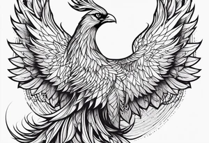 Side view of phoenix tattoo idea