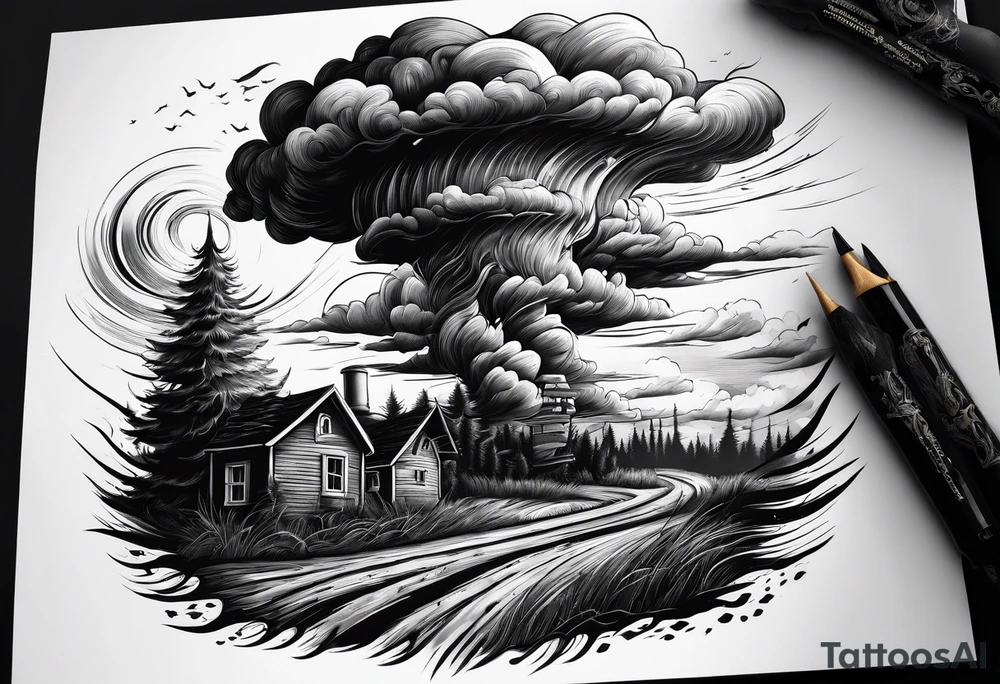 Tornado storm tattoo idea