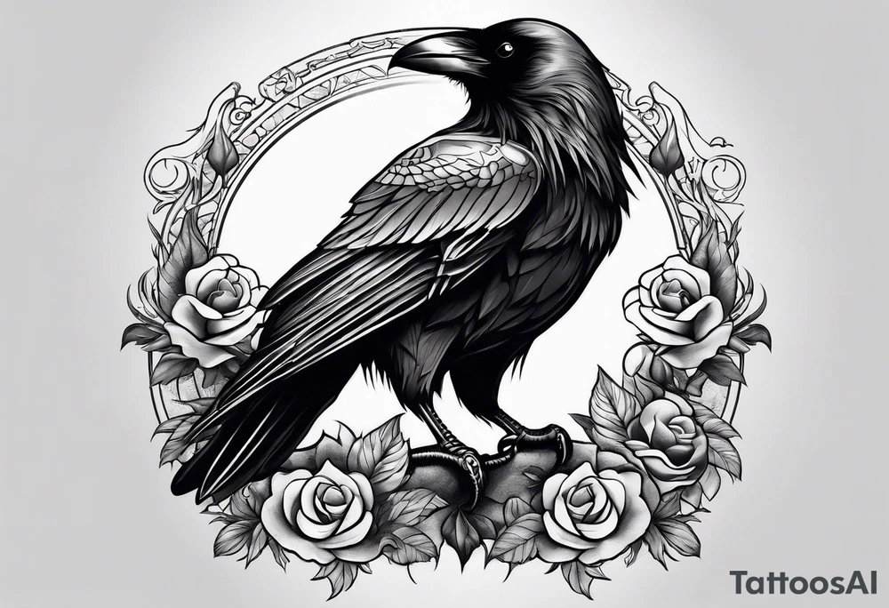 Raven on the skulls tattoo idea