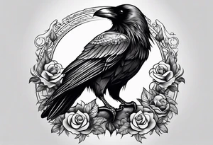 Raven on the skulls tattoo idea