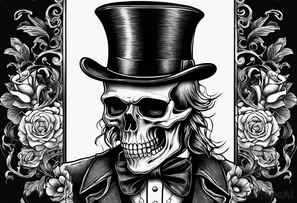 old time skeleton wearing a top hat holding a bible tattoo idea old time skeleton wearing a top hat holding a bible tattoo idea