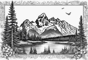 grand teton sleeve tattoo idea