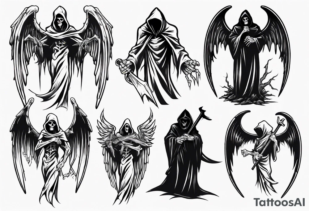 grim reaper
 with wings tattoo idea