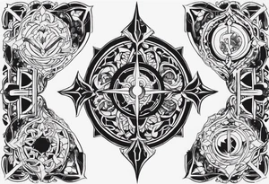 I want a full sleeve berserk cyber sigilism tattoo idea
