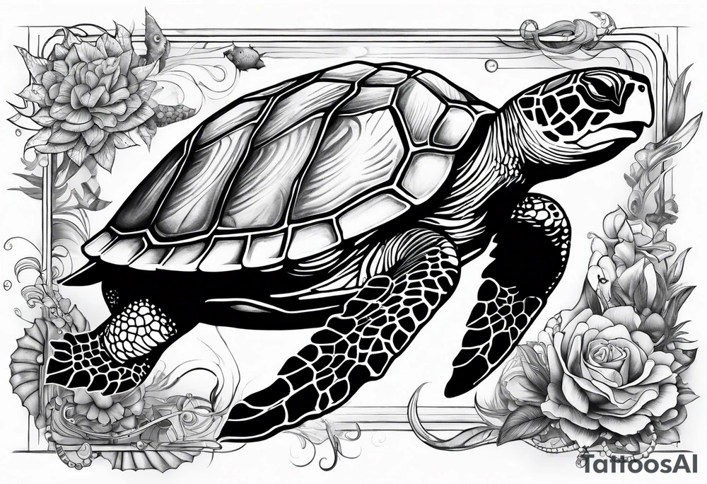 marine turtle tattoo idea