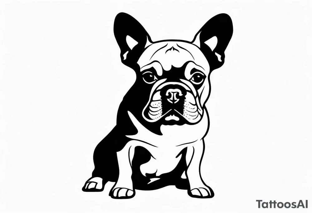 silhouette of french bull dog, tattoo to use as a couple tattoo idea