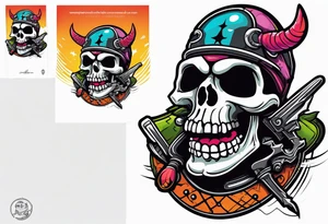 Chopper skull tattoo idea