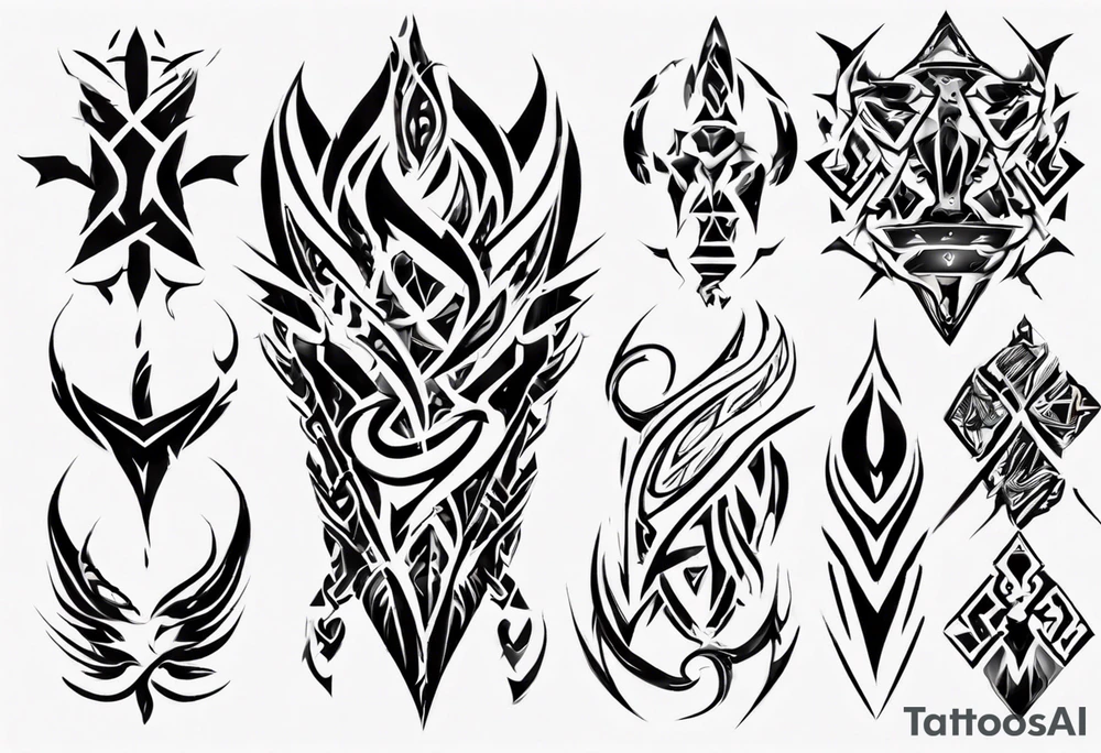 combine E and H with tribal pattern tattoo idea