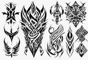 combine E and H with tribal pattern tattoo idea