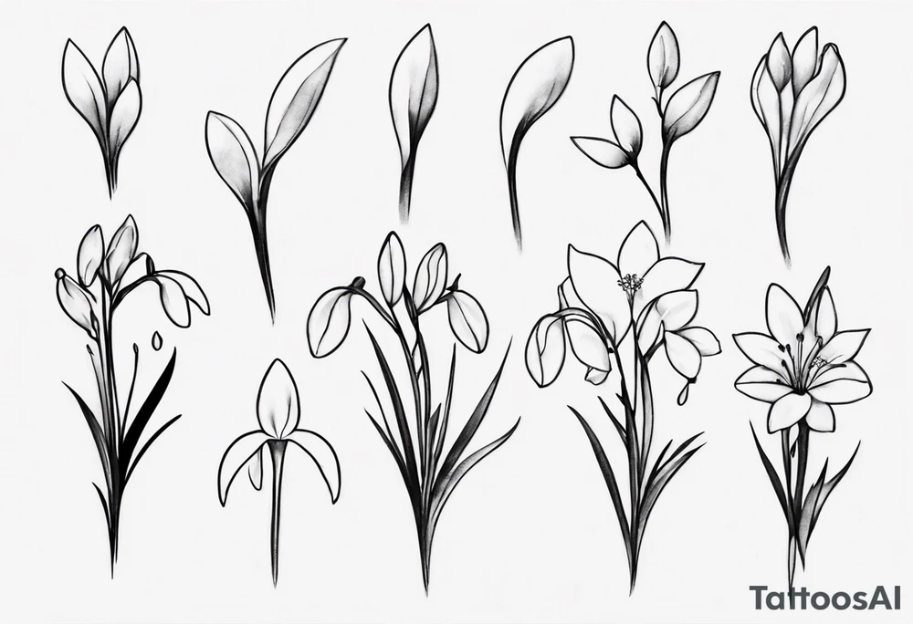 Snow drop wrapping around an ankle tattoo idea