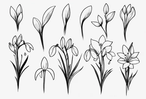 Snow drop wrapping around an ankle tattoo idea