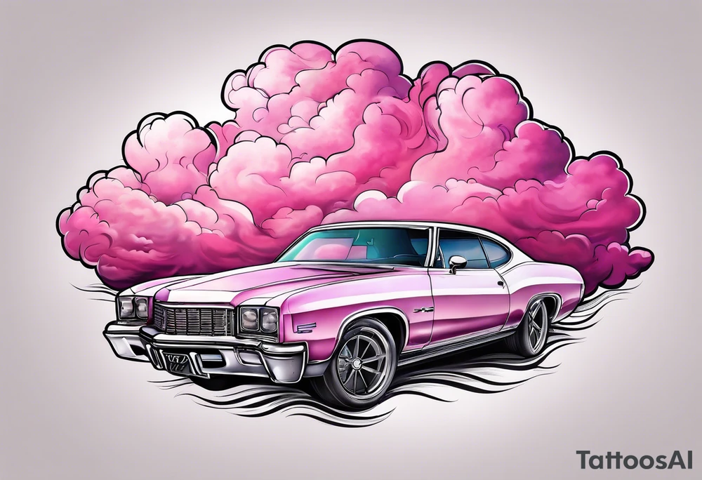 pink fluffy clouds tattoo idea