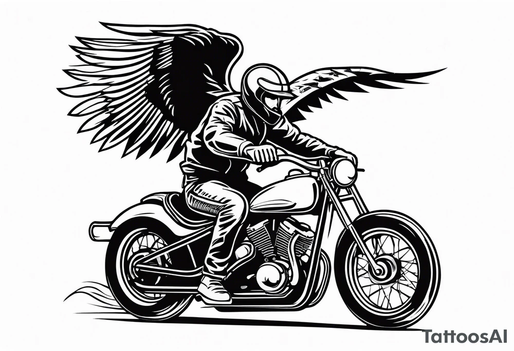 motorcycle speedway rider with an eagle flying over tattoo idea motorcycle speedway rider with an eagle flying over tattoo idea