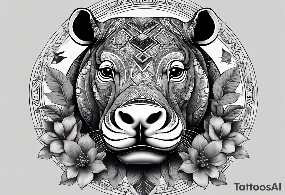 Very asymmetrical, +geometric pattern, with realistic full moon, with hippo,+tribal, +geometric, +inkart , +blackwork, +grey scale, + sketch
with wintersweet flower bud, +inkart touch, +for men, detailed , combined favourite , tattoo idea
