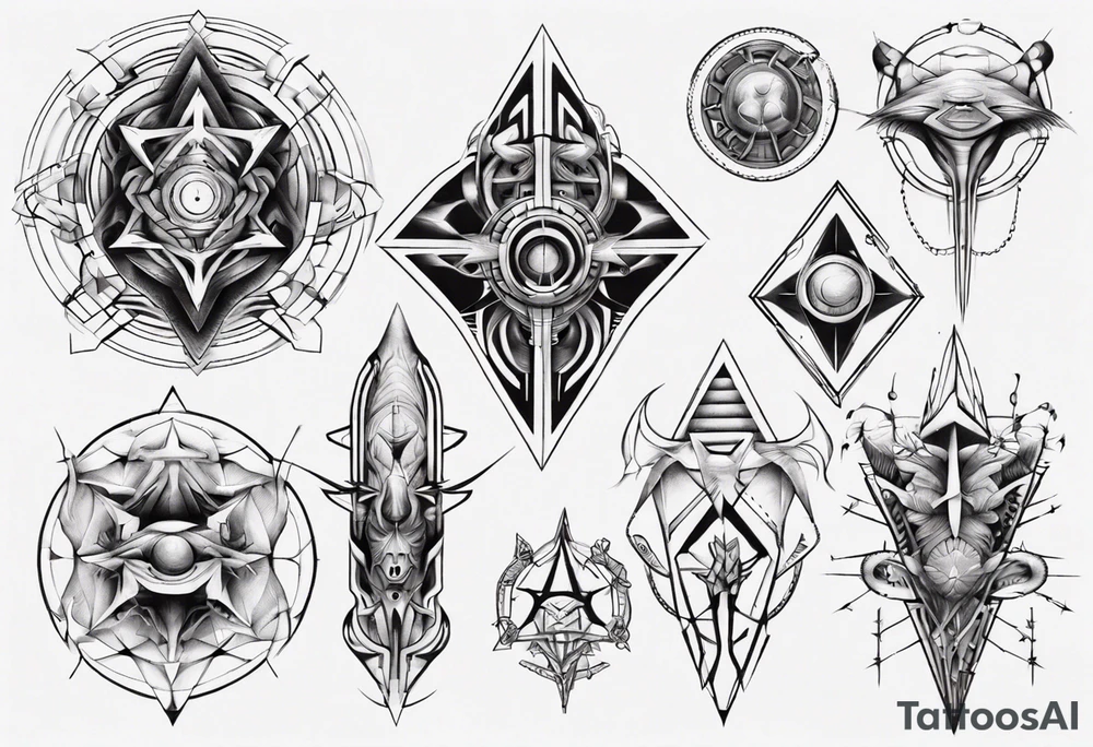 Geometrical symmetry tattoo idea