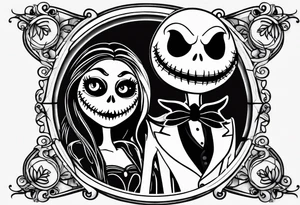 Jack skellington and sally for couple tattoo idea