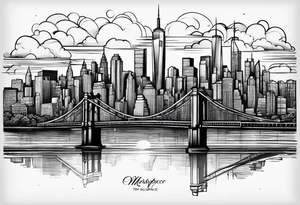 standing in the distance from NYC skyline tattoo idea