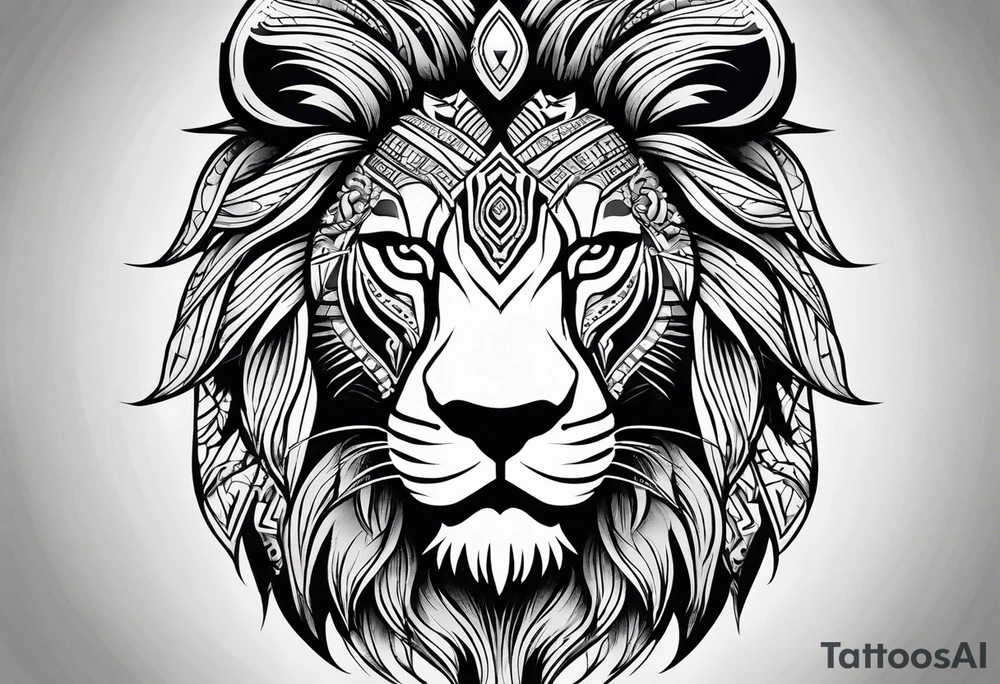 Minimal tribal and lion already in place on arm. Want to connect them. tattoo idea