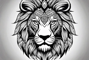 Minimal tribal and lion already in place on arm. Want to connect them. tattoo idea