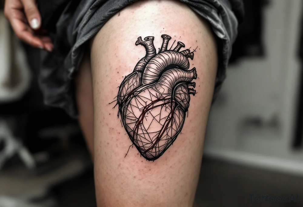 antomically percise heart tattoo idea