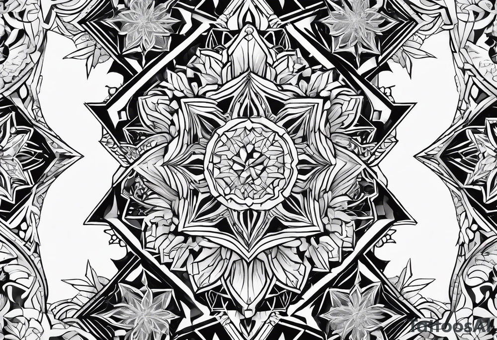 Repeating ice crystal pattern tattoo idea