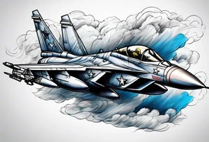 Fighter jet in a storm tattoo idea