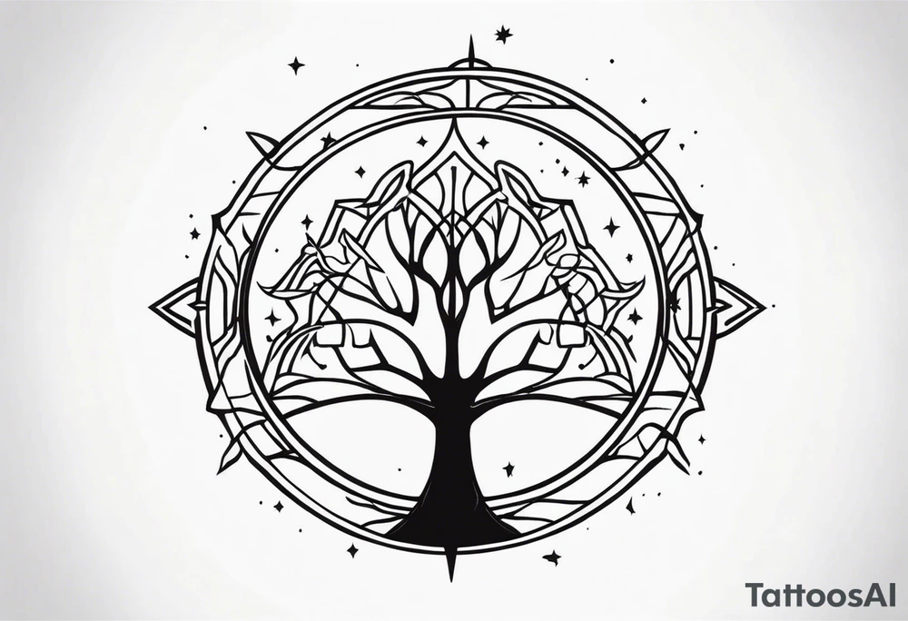 Gondor tree and star wars Jedi tattoo idea