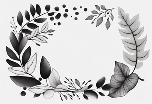 Create a delicate tattoo with beautiful flowing and delicate leaves in fineline minimalistic style tattoo idea