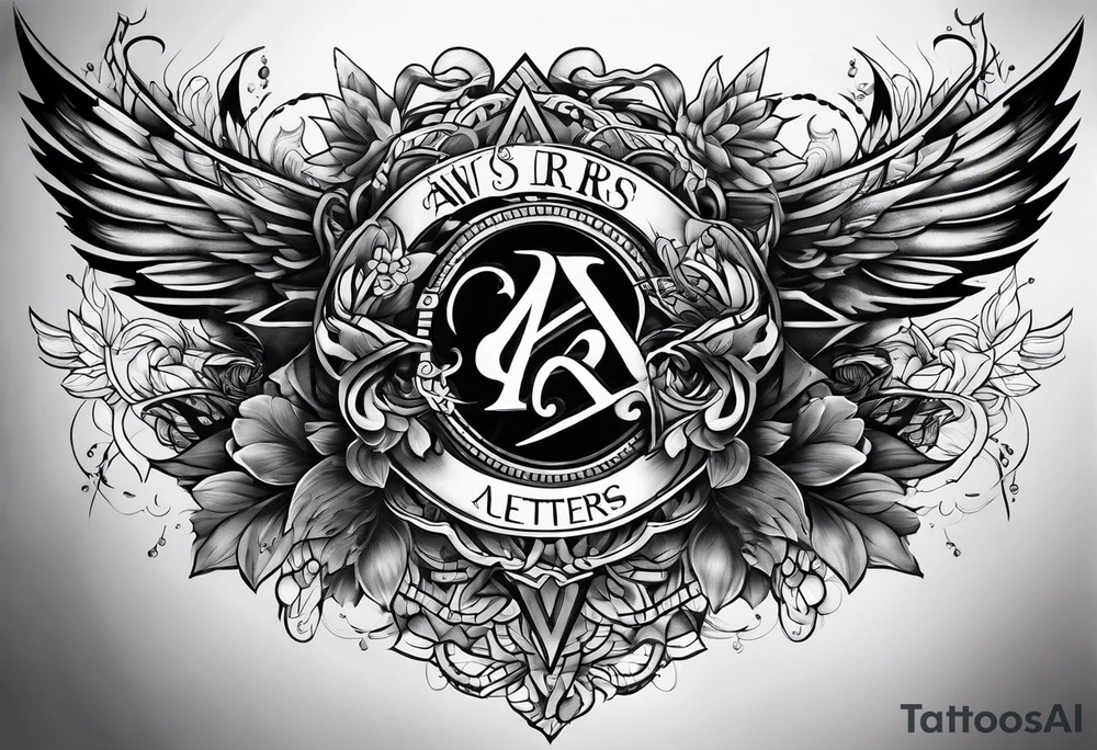 the letters A W R tattoo idea