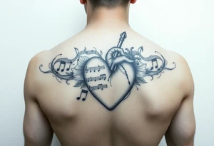 Note musicali legate al mio cuore innamorato tattoo idea