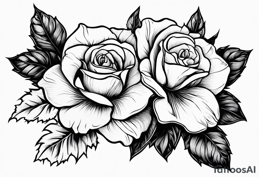 Rose, narcissus flower, holly flower for forearm tattoo idea
