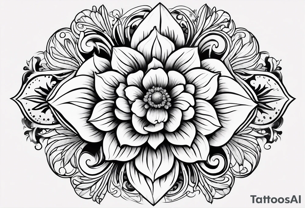 Circular flower tattoo idea