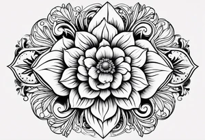 Circular flower tattoo idea