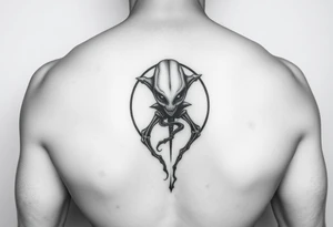 Alien surrounding belly button tattoo idea