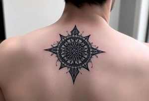 celestial space with the scales of time tattoo idea