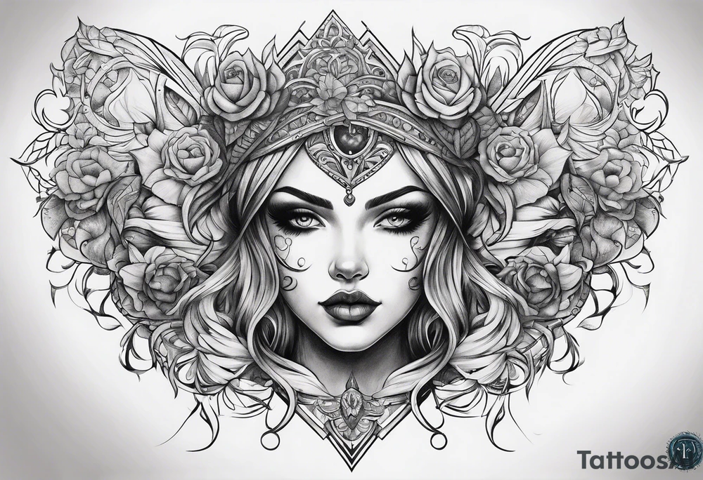 Gothic style sleeve tattoo idea